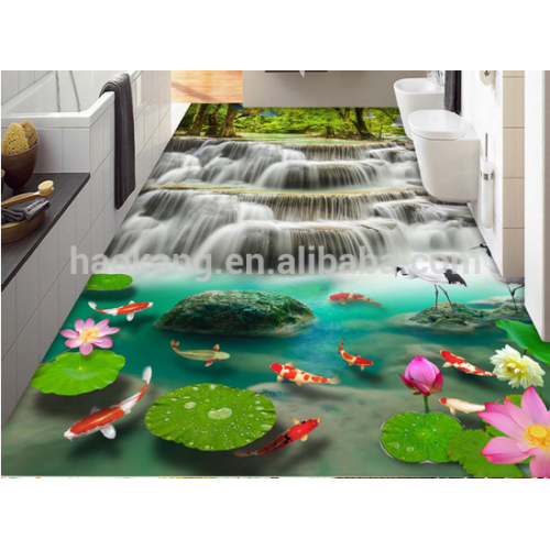 PVC vinyl flooring with 3D looking magic verisimilitude